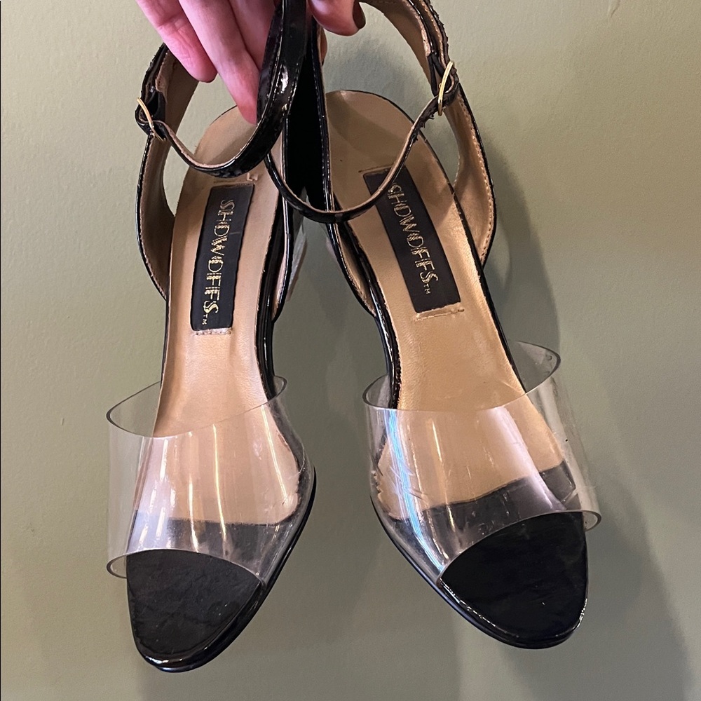 Vintage Showoffs Black and Clear Heels